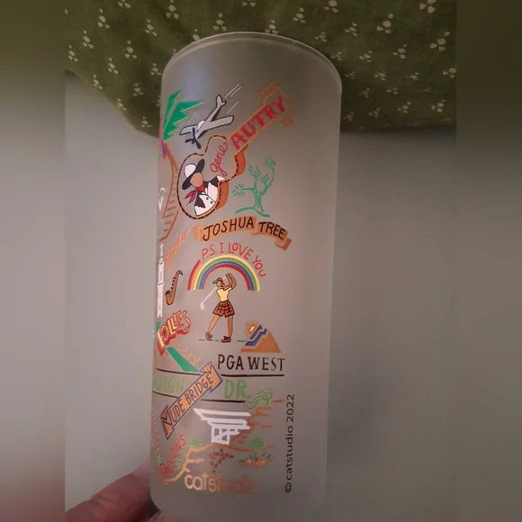 Palm Springs  Frosted Highball Glass Set Of 4 NWT - Picture 4 of 6